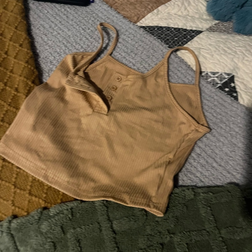 Tan Cropped Tank top